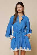 Lace Detailed Denim Dress