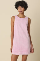 Pink Washed Denim Mini Dress