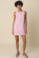 Pink Washed Denim Mini Dress