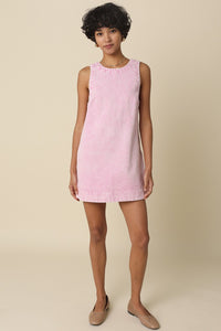 Pink Washed Denim Mini Dress