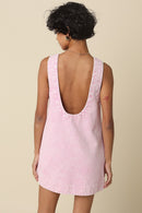 Pink Washed Denim Mini Dress