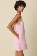 Pink Washed Denim Mini Dress