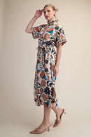 Printed Midi Shirt Dress