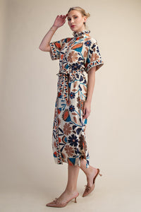 Printed Midi Shirt Dress