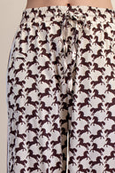 Horse Printed Satin Pants