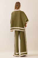 Contrast Trim Shirt & Pant Set