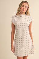 Cowl Neck Polka Dot Mini Dress