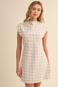 Cowl Neck Polka Dot Mini Dress