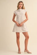 Cowl Neck Polka Dot Mini Dress
