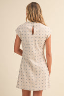 Cowl Neck Polka Dot Mini Dress