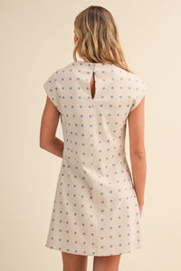 Cowl Neck Polka Dot Mini Dress
