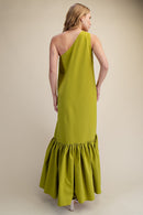 One Shoulder Ruffle Maxi Dress