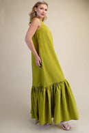 One Shoulder Ruffle Maxi Dress