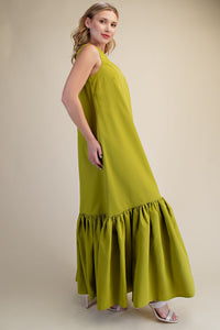 One Shoulder Ruffle Maxi Dress