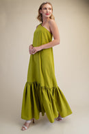 One Shoulder Ruffle Maxi Dress