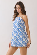 Shell Scallop Detail Mini Dress