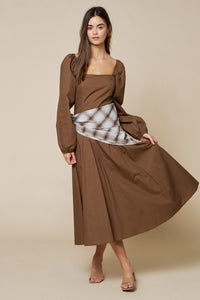 Midi Dress with Scarf Detail