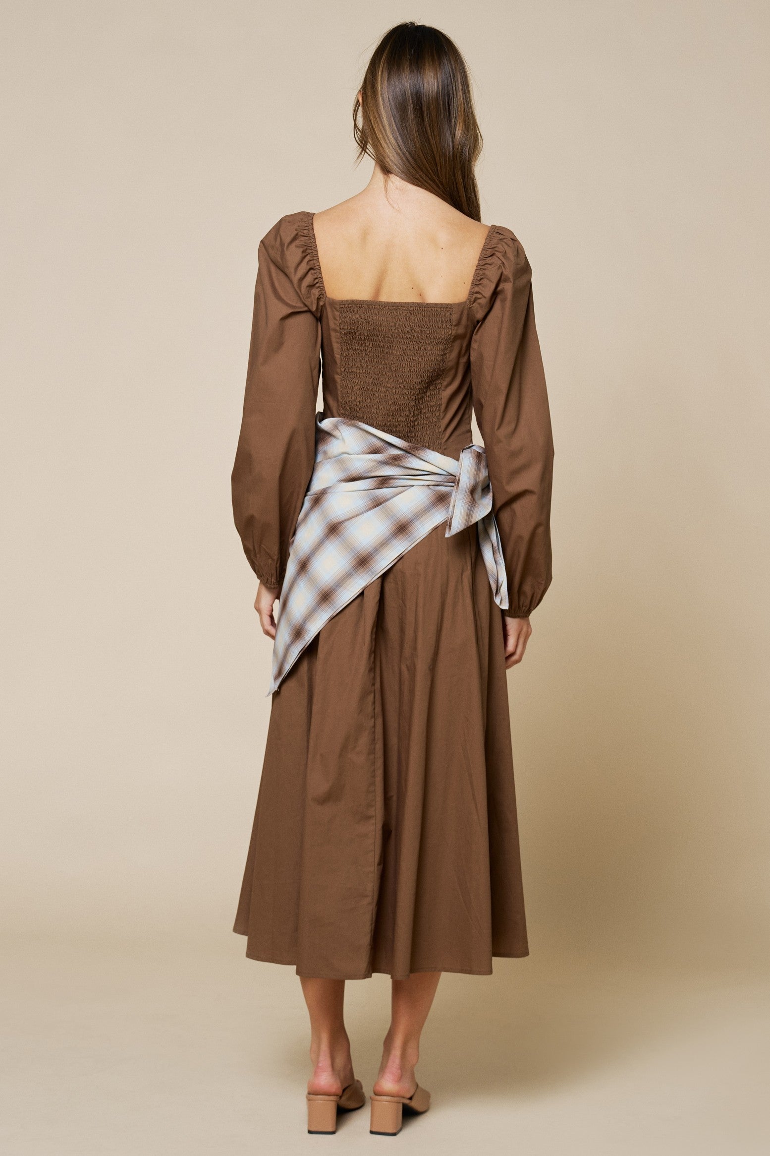 Midi Dress with Scarf Detail