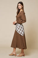 Midi Dress with Scarf Detail