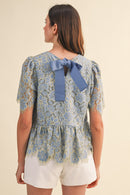 Floral Lace Peplum Top