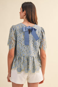 Floral Lace Peplum Top