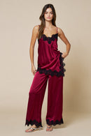 Satin Asymmetrical Lace Top & Pant Set