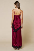 Satin Asymmetrical Lace Top & Pant Set