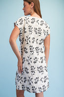 Embroidered Round Neck Mini Dress