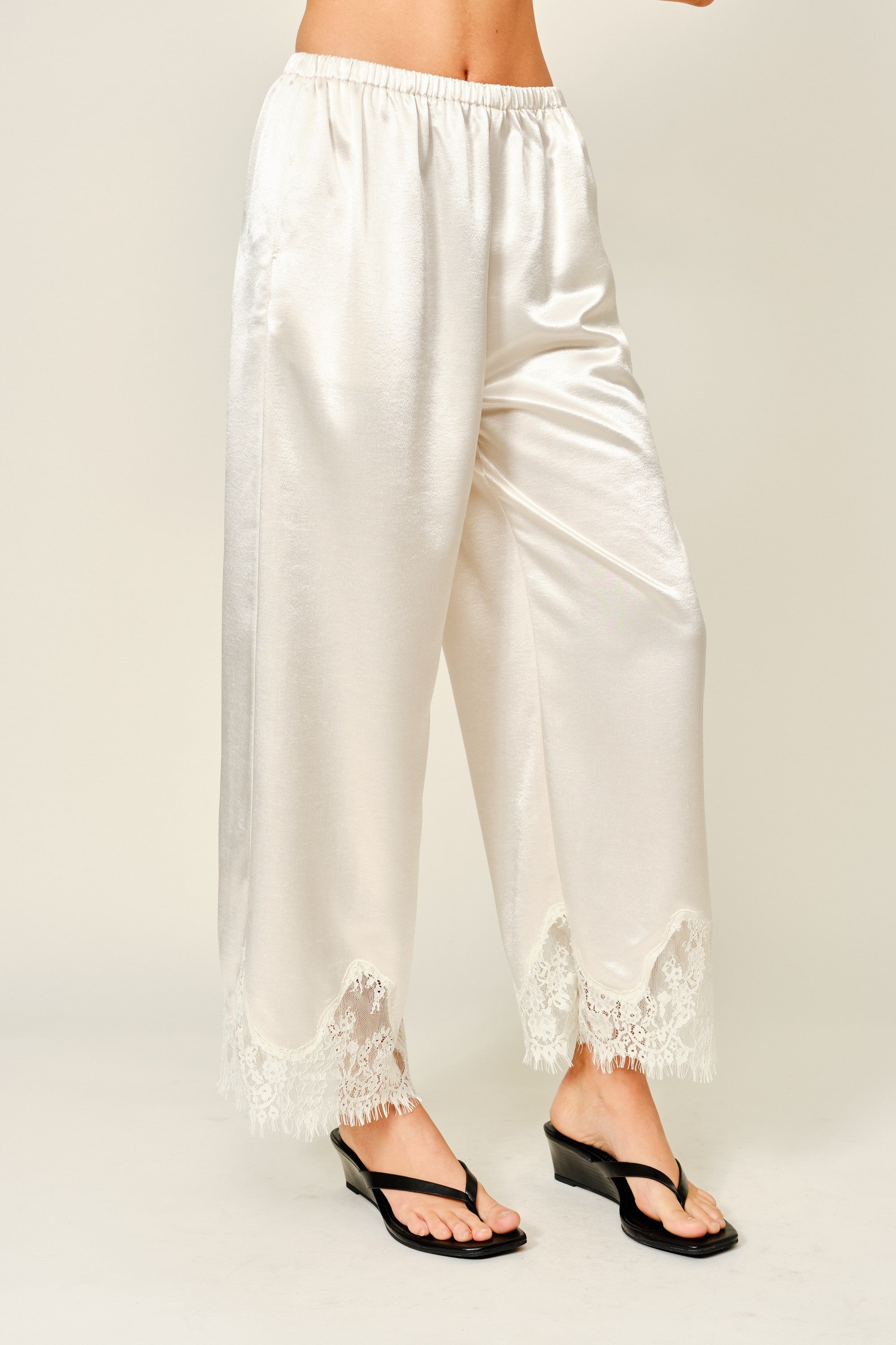 Satin Lace Pants