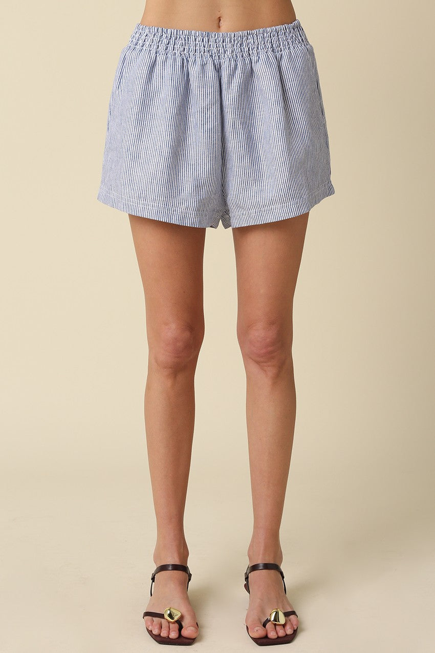 Linen Striped Shorts