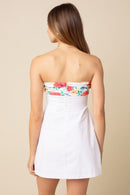 Contrast Bow-Front Mini Dress