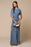 Ruched Layered Maxi Dress