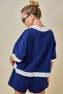 Colorblocked Short Sleeve Sweatshirt