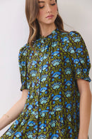 Floral Puff Sleeve Mini Dress