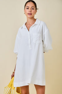 Puff Sleeve Shirt Dress