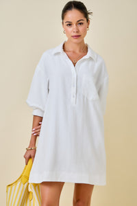 Puff Sleeve Shirt Dress