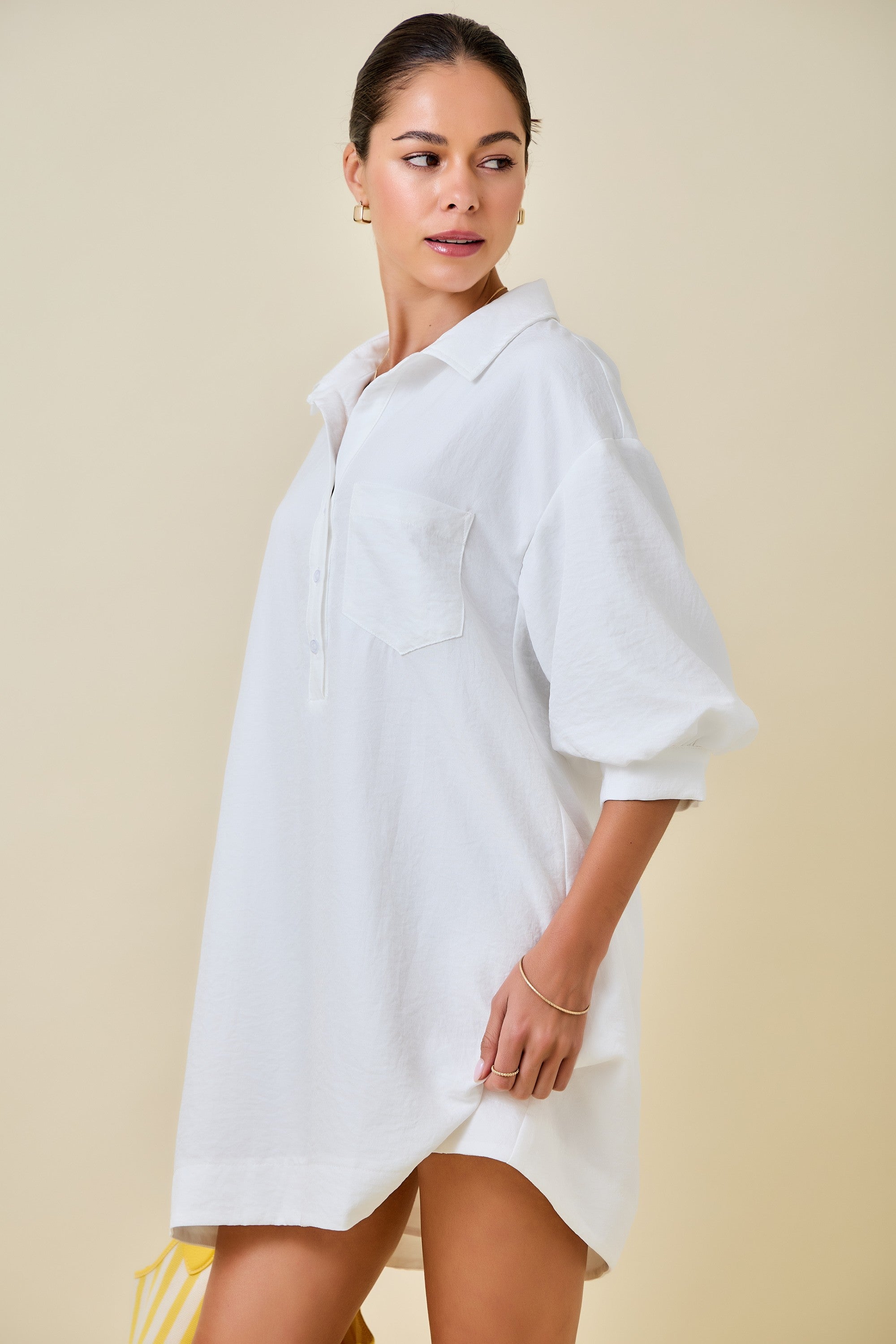 Puff Sleeve Shirt Dress