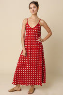 Red Polka Dot Midi Dress