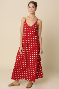 Red Polka Dot Midi Dress