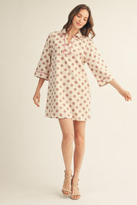 Pink Polka Dot Mini Dress