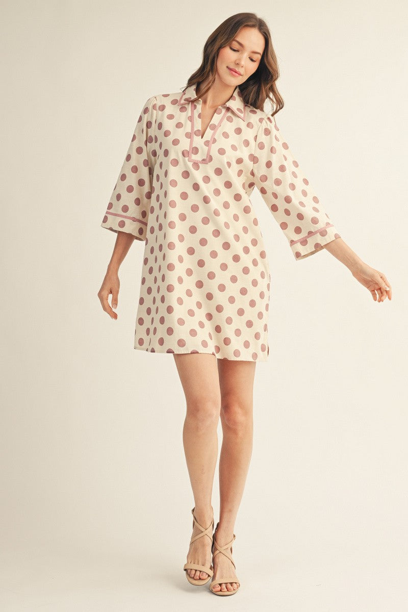 Pink Polka Dot Mini Dress