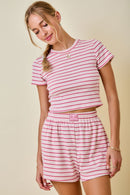 Striped Patch Lounge Short