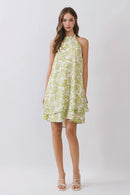 Halter Neck Flowy Mini Dress