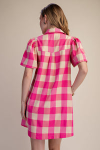 Checkered Shirt Dress