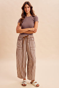 Checkered Barrel Pants