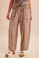 Checkered Barrel Pants