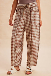 Checkered Barrel Pants