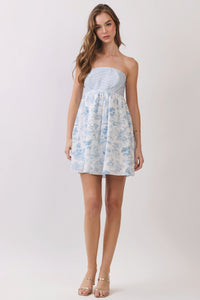 Toile Strapless Mini Dress