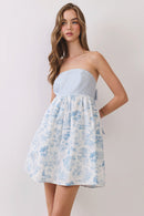 Toile Strapless Mini Dress