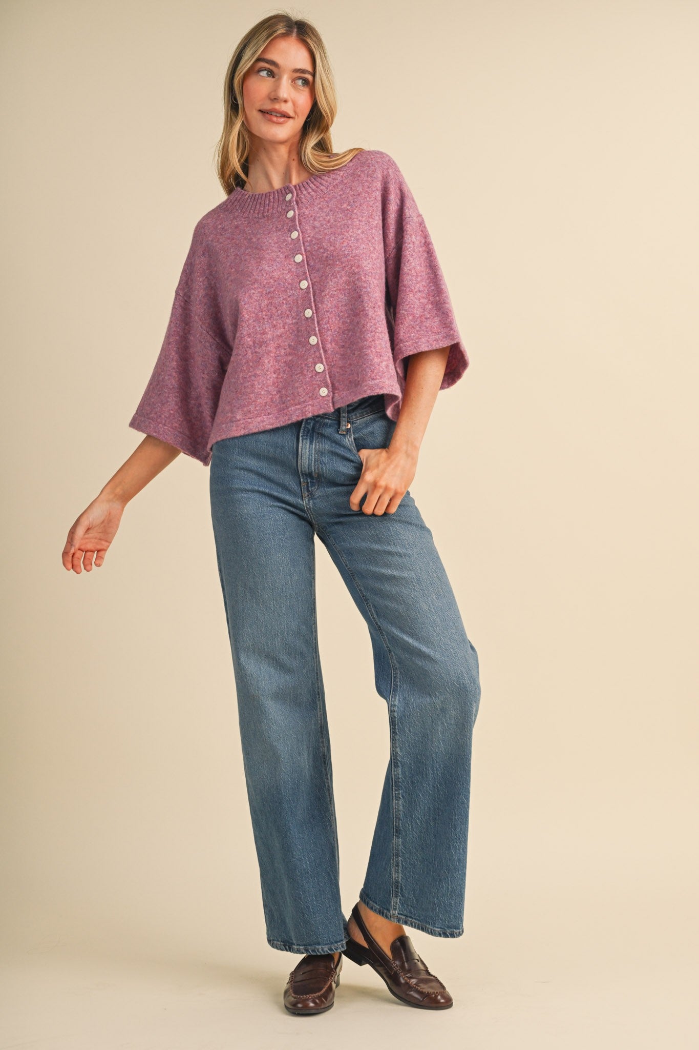 Purple Elbow Cardigan